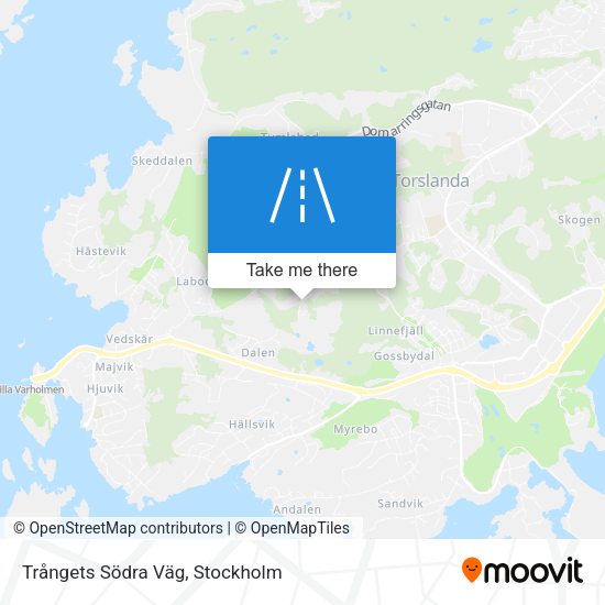 Trångets Södra Väg map