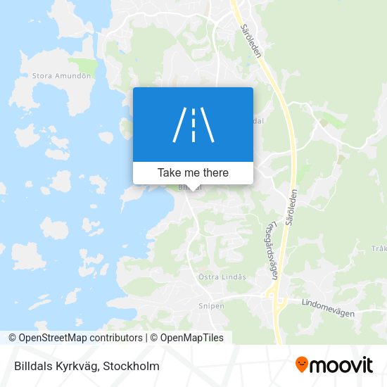 Billdals Kyrkväg map