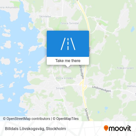 Billdals Lövskogsväg map