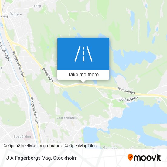 J A Fagerbergs Väg map
