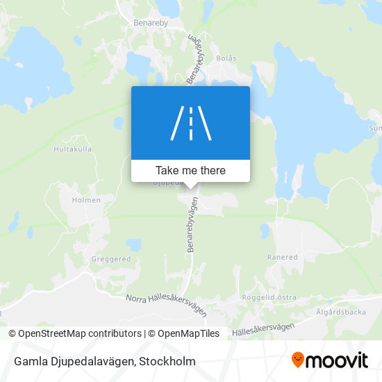 Gamla Djupedalavägen map