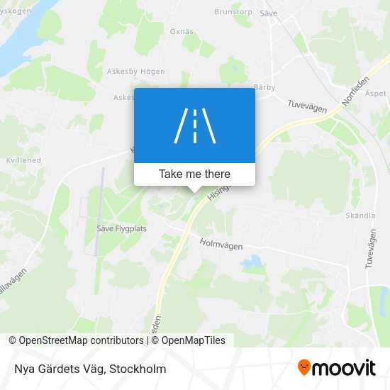Nya Gärdets Väg map