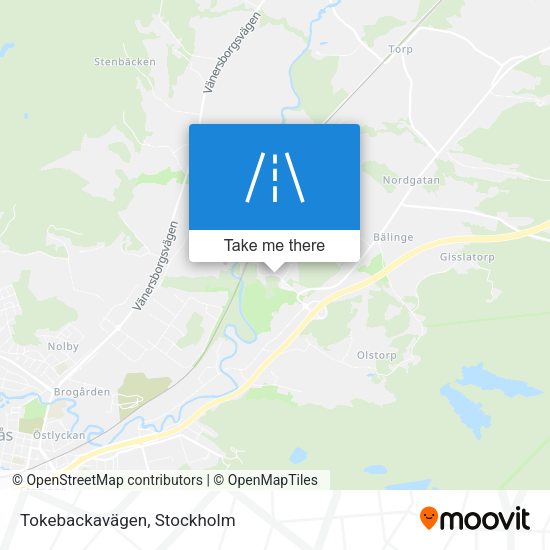 Tokebackavägen map