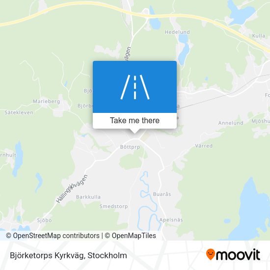 Björketorps Kyrkväg map