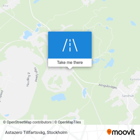 Astazero Tillfartsväg map