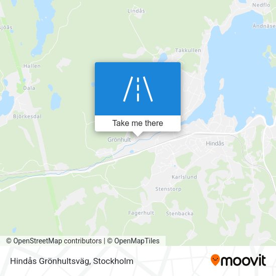Hindås Grönhultsväg map