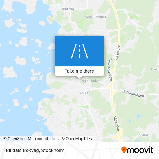 Billdals Bokväg map