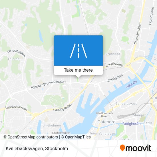 Kvillebäcksvägen map