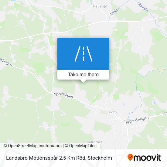Landsbro Motionsspår 2,5 Km Röd map