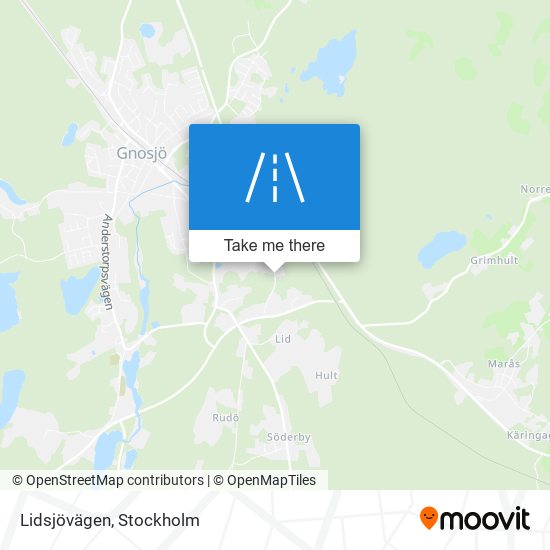 Lidsjövägen map