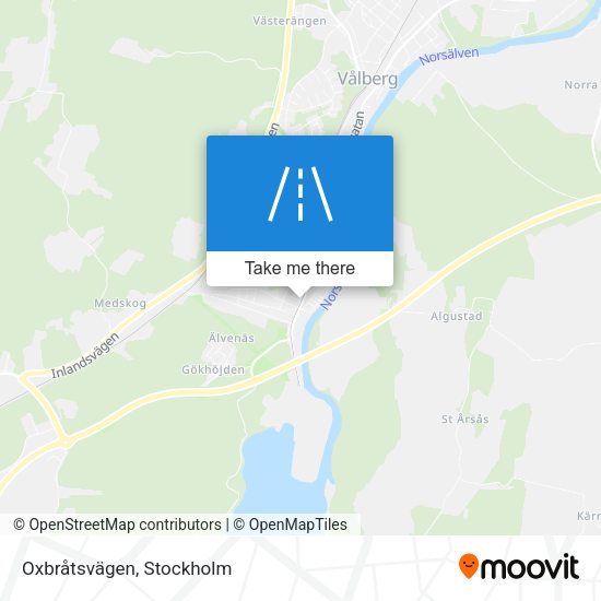 Oxbråtsvägen map