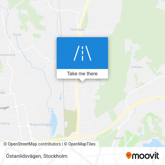 Östanlidsvägen map