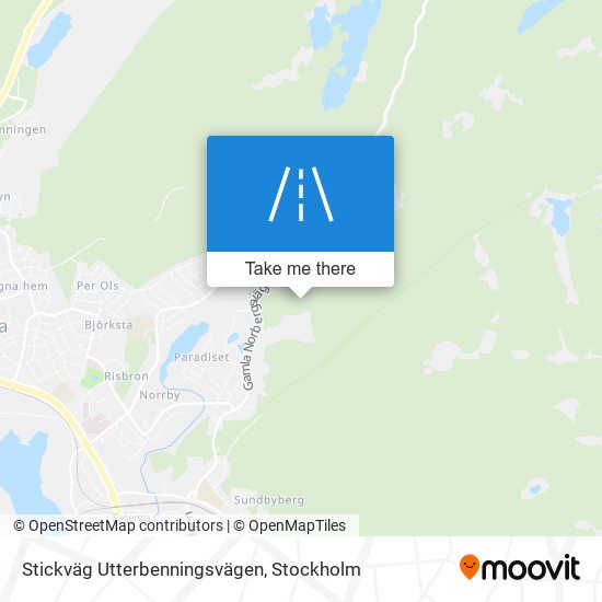 Stickväg Utterbenningsvägen map