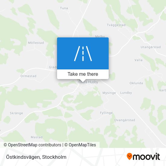 Östkindsvägen map