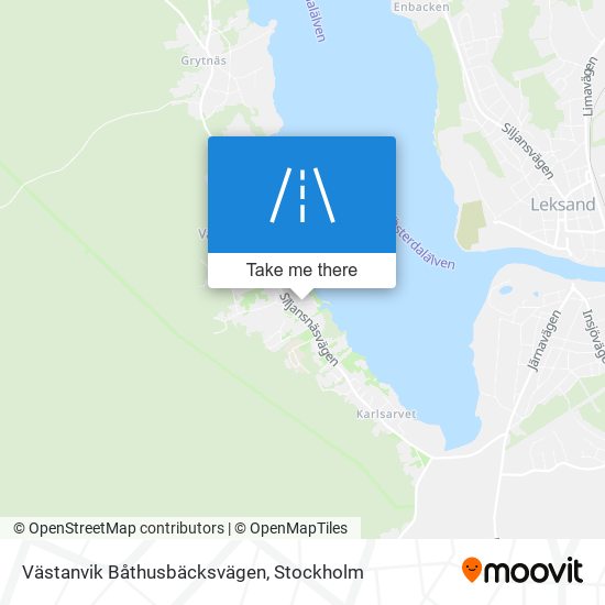 Västanvik Båthusbäcksvägen map