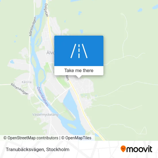Tranubäcksvägen map