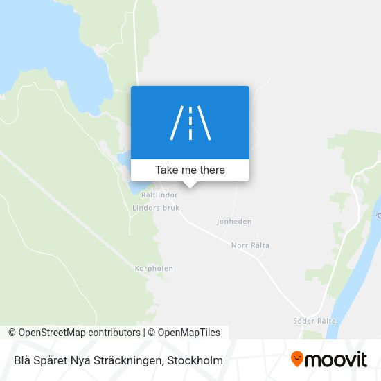 Blå Spåret Nya Sträckningen map