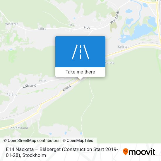 E14 Nacksta – Blåberget (Construction Start 2019-01-28) map