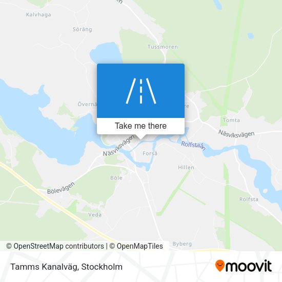 Tamms Kanalväg map