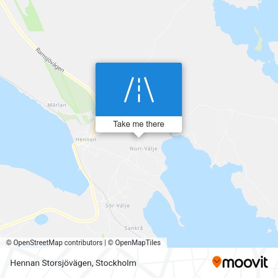 Hennan Storsjövägen map