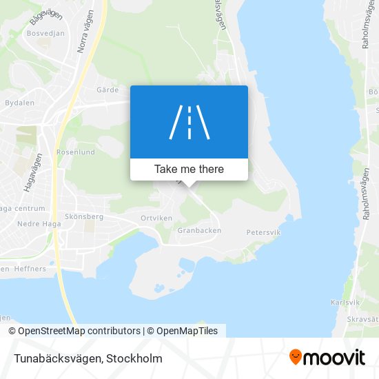 Tunabäcksvägen map