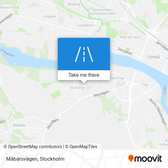 Måbärsvägen map