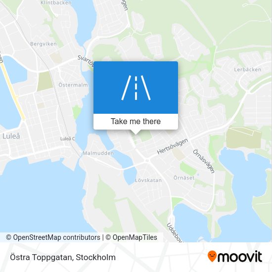 Östra Toppgatan map