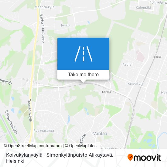 Koivukylänväylä - Simonkylänpuisto Alikäytävä map