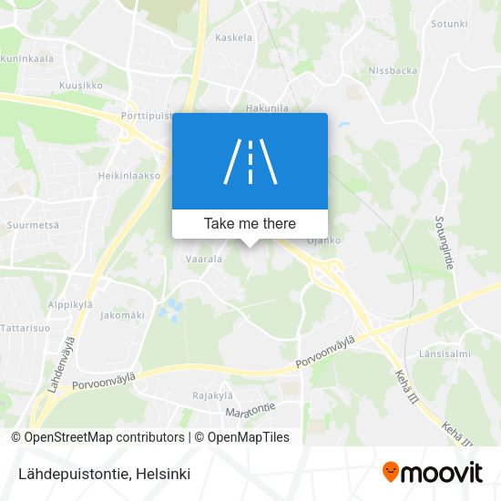 Lähdepuistontie map