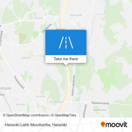 Helsinki-Lahti Moottoritie map