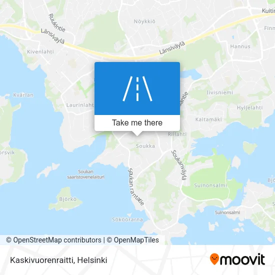 Kaskivuorenraitti map