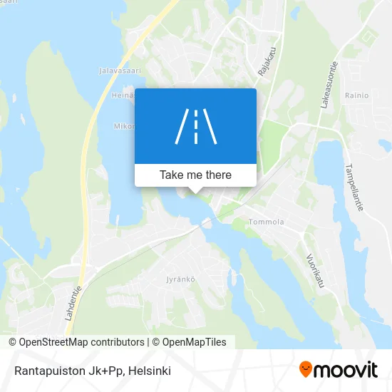 Rantapuisto Pedestrian and Bicycle Path map