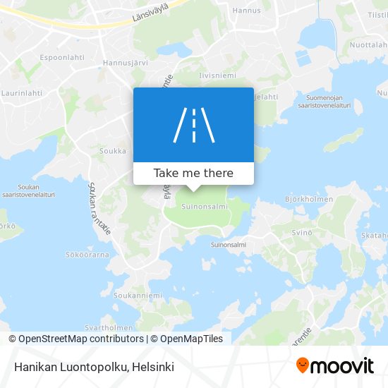 How to get to Hanikan Luontopolku in Espoo by Bus or Metro?