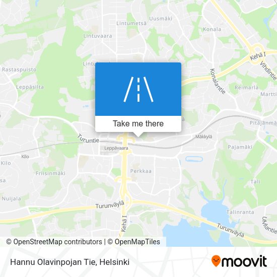 Hannu Olavinpojan Tie map