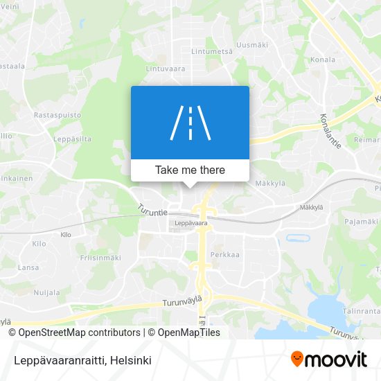 Leppävaaranraitti map