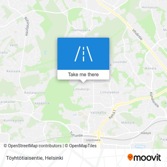 Töyhtötiaisentie map