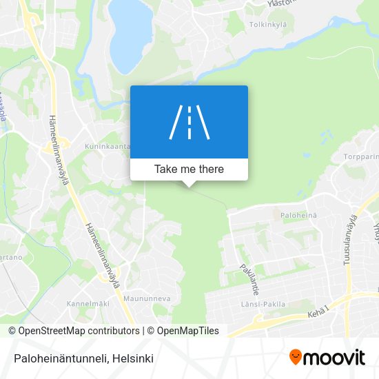 Paloheinäntunneli map