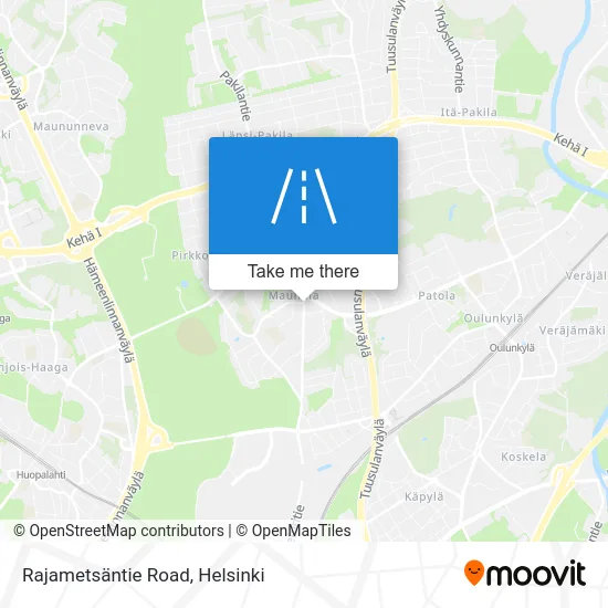 Rajametsäntie Road map