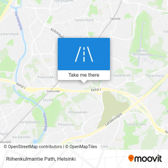 Riihenkulmantie Path map