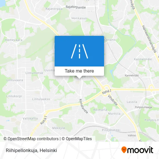 Riihipellonkuja Lane map