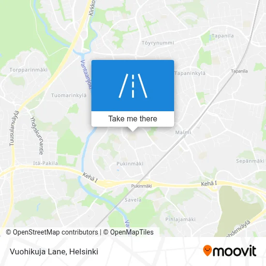 Vuohikuja Lane map