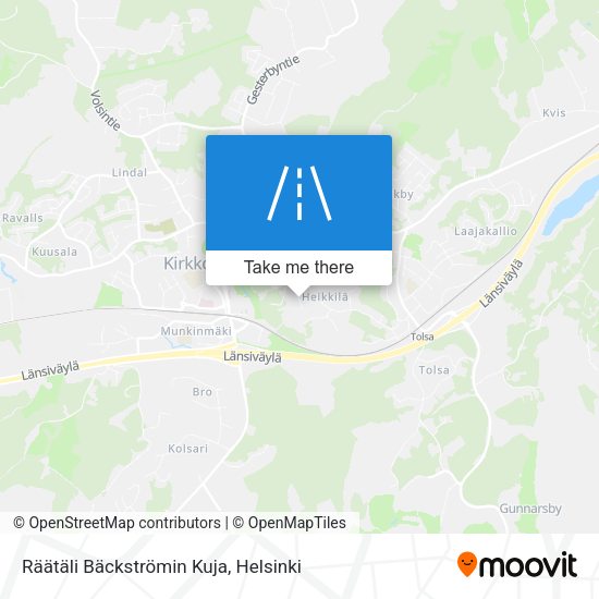 Räätäli Bäckströmin Kuja map