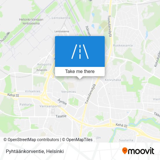 Pyhtäänkorventie map