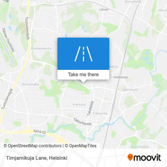 Timjamikuja Lane map
