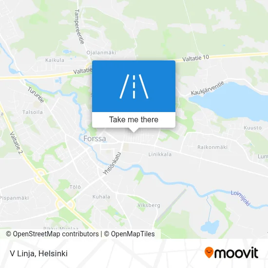 V Linja map