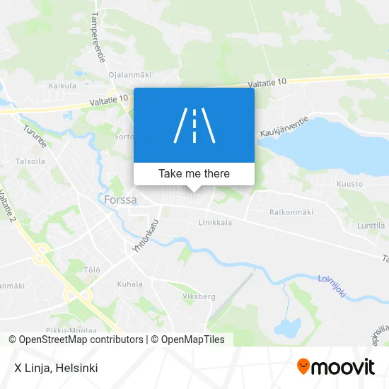 X Linja map