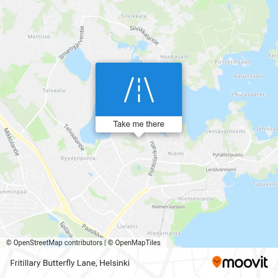 Fritillary Butterfly Lane map