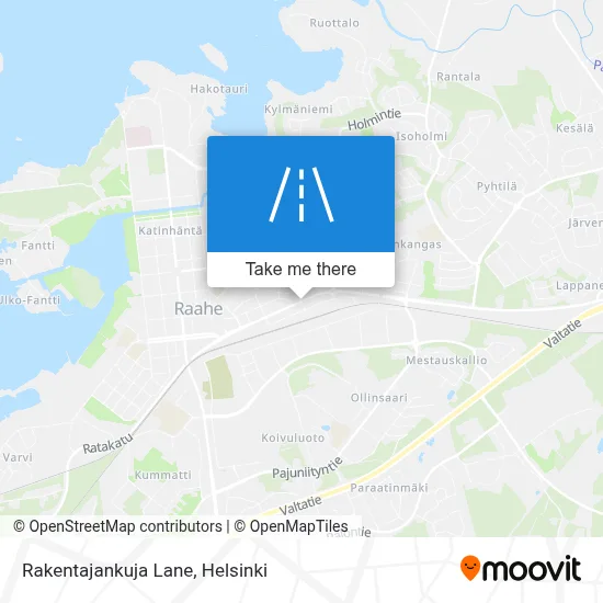 Rakentajankuja Lane map
