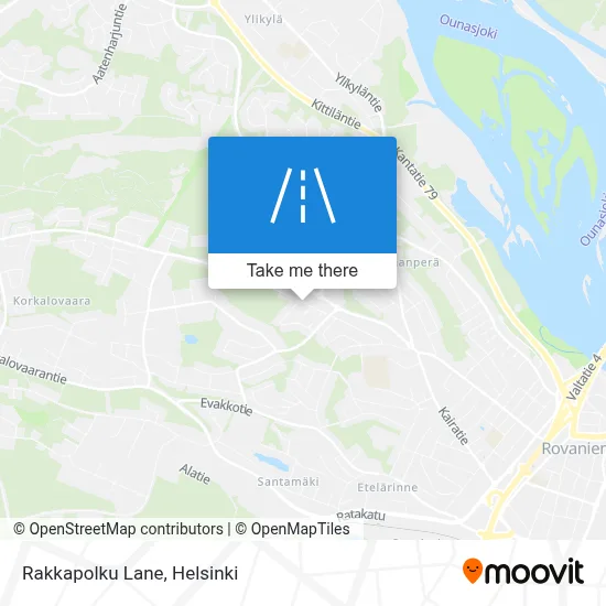 Rakkapolku Lane map