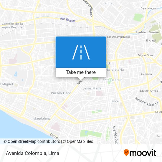 Mapa de Avenida Colombia